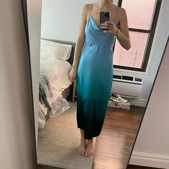 NWT Intermix Paris Silk Cowl-Neck Midi Dress - Picture 3 of 9